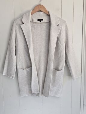 Quince 100% Organic Cotton Knit Blazer Women’s Sz Small Speckled Beige